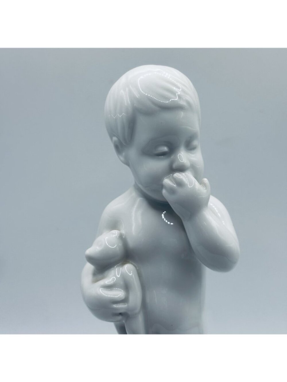 VTG Bing & Grondahl B&G Baby Boy Adam with Teddy Bear 6” Figurine Svend Lindhart - Picture 2 of 8